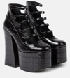 MARC JACOBS KIKI CROC-EFFECT LEATHER ANKLE BOOTS