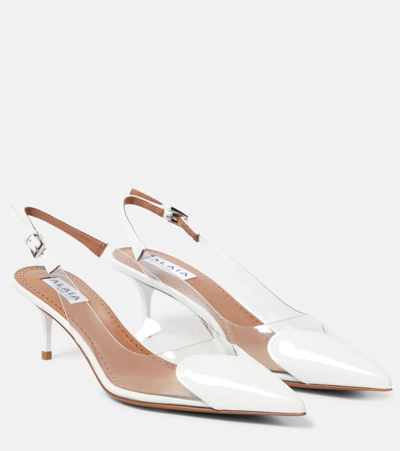 Alaïa Plexi Heart-toe Slingback Pumps In Blanc