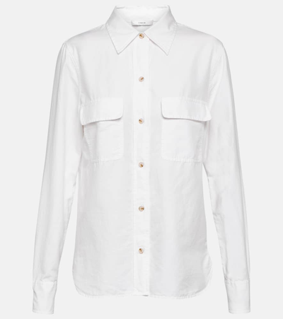 Vince Cotton And Silk Blouse In White