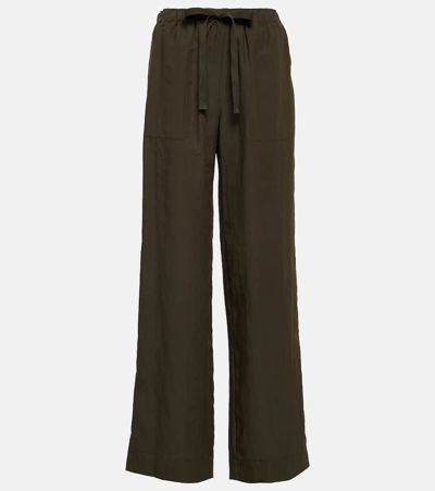 Vince Mid-rise Wide-leg Pants In Brown