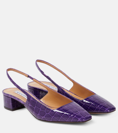 Aquazzura Ginza Patent Leather Slingback Pumps In Purple