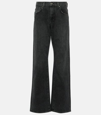 7 For All Mankind Tess Trouser Hustle Denim Clothing In Black
