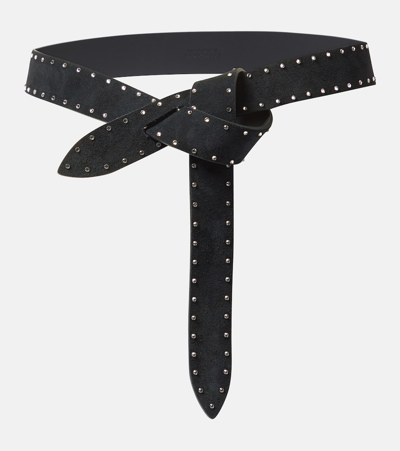 Isabel Marant Lecce Studded Pull-through Belt In Black