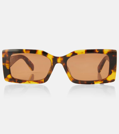 Stella Mccartney Statements Rectangular Sunglasses In Shiny Havana