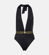 Versace Lycra Vita One Piece Swimsuit In Black
