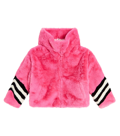 Perfect Moment Kids' Faux Fur Coat In Pink