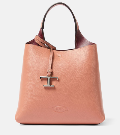 Tod's Apa Mini Leather Tote Bag In Pink