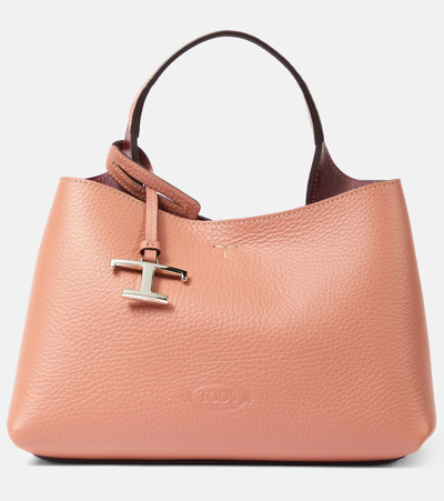 Tod's Apa Micro Leather Tote Bag In Pink