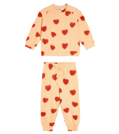 Molo Baby Disc Sweatshirt And Simeon Pants Set In Red