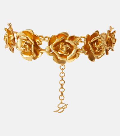 Blumarine Rose Choker In Gold