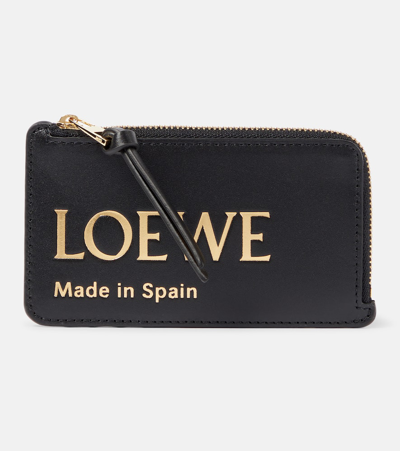 Loewe Logo Leather Coin Pouch In Black
