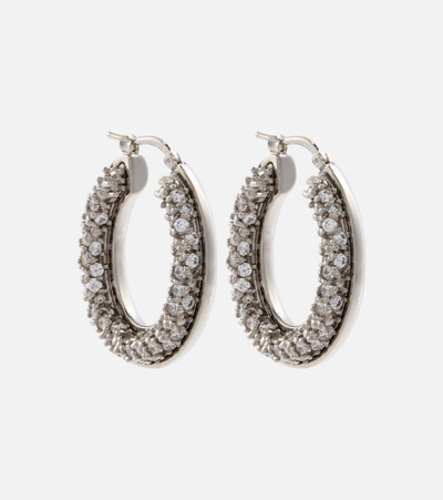 Jil Sander Embellished Drop Earrings In Silver