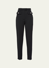 Prada Wool Sateen Pants In F0002 Nero