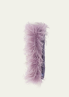 Miu Miu Ostrich Feather Cashmere Scarf In F0230 Glicine