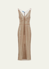 Prada Embroidered Tulle Dress In F0164 Perla