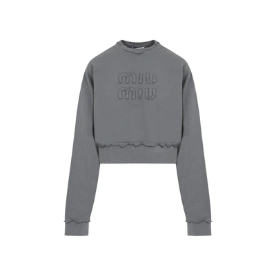 Miu Miu Sweatshir Sweatshirt In Grey