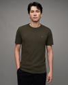 Allsaints Brace Brushed Cotton Crew Neck T-shirt In Amazon Green