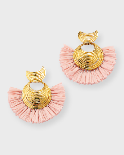 Gas Bijoux Luna Mini Raphia Earrings In Baby_pink