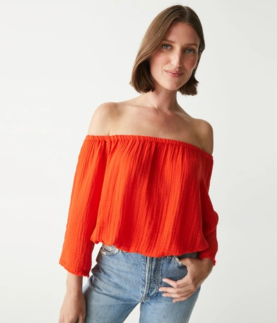 Michael Stars Isabel Convertible Gauze Top In Wat