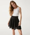Michael Stars Havana Smocked Gauze Skirt In Black In Wht