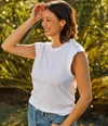 Michael Stars Joey Power Shoulder Tee In Oxd