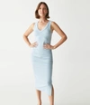 Michael Stars Lori Ribbed V-neck Dress In Oli