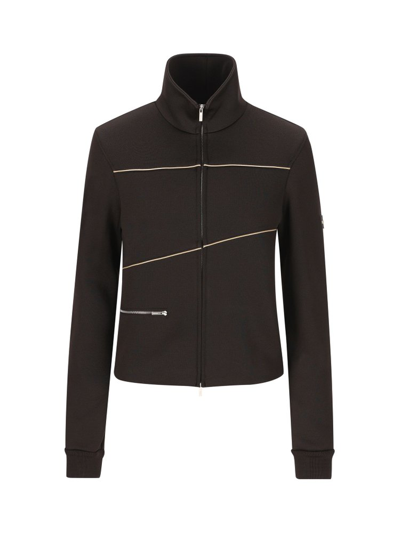 Ferragamo High-neck Zip-up Jacket In Brown