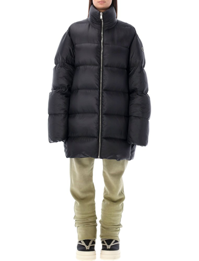 Moncler Genius Moncler + Rick Owens Cyclopic Funnel Neck Quilted Coat In Black