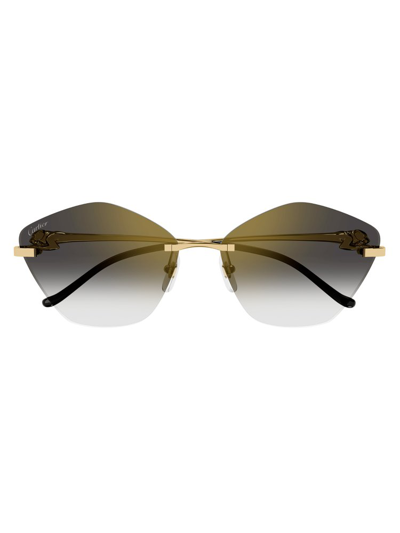 Cartier Geometric Frame Sunglasses In Multi