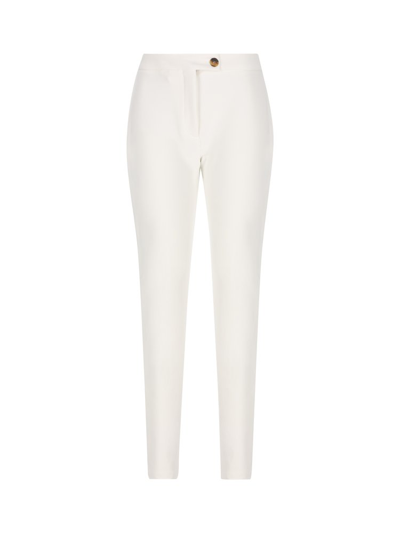 Ferragamo High-waisted Slim-fit Trousers In White