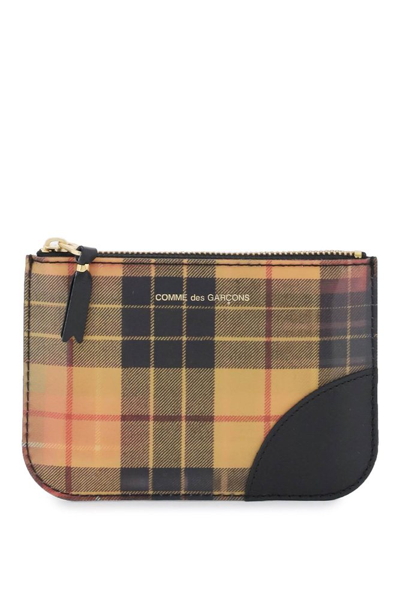 Comme Des Garçons Wallet Checked Zipped Pouch In Multi