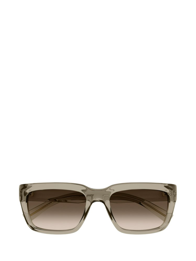 Saint Laurent Eyewear Rectangle Frame Sunglasses In Beige