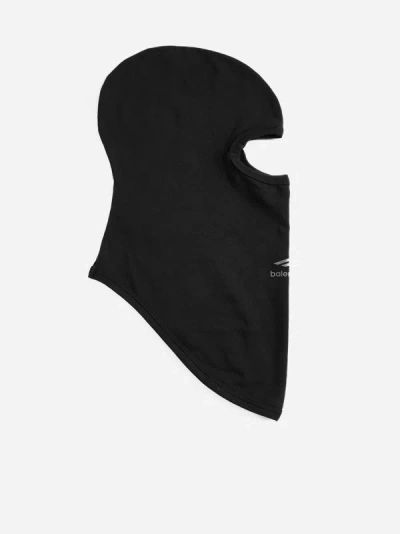 Balenciaga Logo Cotton-blend Balaclava In Black