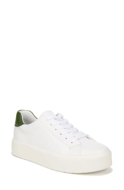 Vince Benfield Leather Platform Sneaker In White/ Palmleaf