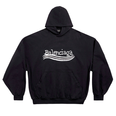 Pre-owned Balenciaga Large Fit Hoodie 'black/silver/white'