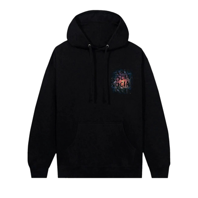 Pre-owned Anti Social Social Club Tonight, I'll Sit… Hoodie 'black'