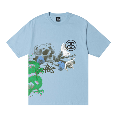 Pre-owned Stussy Strike Pigment Dyed Tee 'sky Blue'