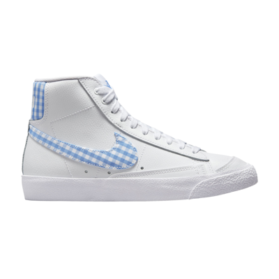 Pre-owned Nike Wmns Blazer Mid '77 'university Blue Gingham' In White
