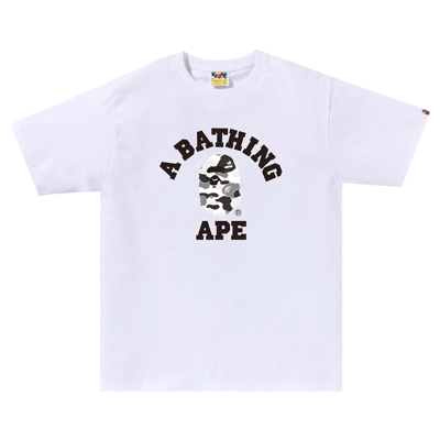 Pre-owned Bape Abc Camo College Tee 'white/grey'