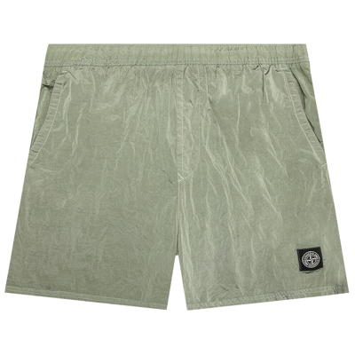 Pre-owned Stone Island Nylon Metal Shorts 'light Green'