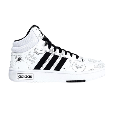Pre-owned Adidas Originals Sesame Street X Wmns Neo Hoops 3.0 Mid 'woo Hoo!' In White