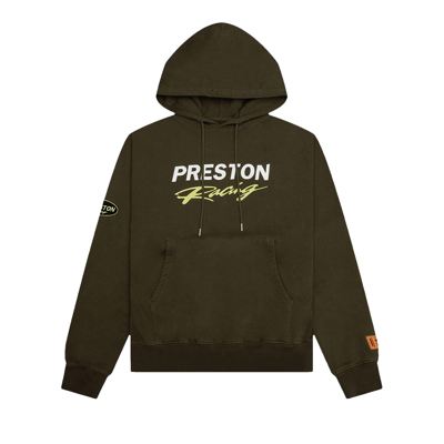 Pre-owned Heron Preston Racing Hoodie 'dark Olive' In Green