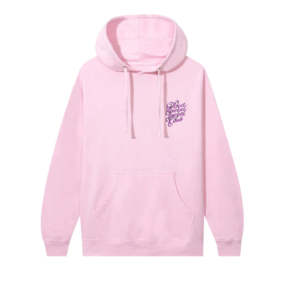 Pre-owned Anti Social Social Club Eyelash Hoodie 'pink'