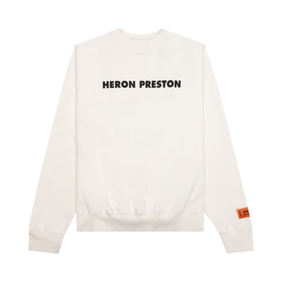 Pre-owned Heron Preston This Is Not Crewneck 'white/black'