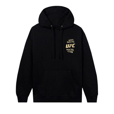 Pre-owned Anti Social Social Club X Ufc Self-titled Hoodie 'black'