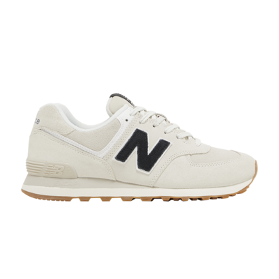 Pre-owned New Balance 574 'off White Black' In Cream