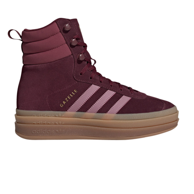 Pre-owned Adidas Originals Wmns Gazelle Boot 'maroon Gum' In Red