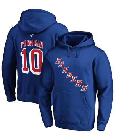 Fanatics Men's Artemi Panarin Blue New York Rangers Authentic Stack Player Name And Number Pullover Hoodie