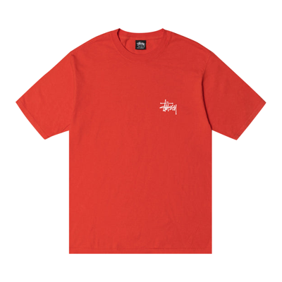 Pre-owned Stussy Basic Pigment Dyed Tee 'tomato' In Red