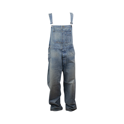 Pre-owned Amiri Topstitch Overalls 'blue'